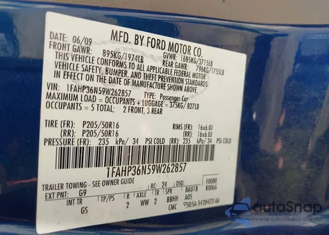 2009 Ford Focus Ses z USA, uszkodzony, nr VIN 1FAHP36N59W262857